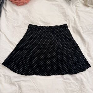 Brandy Melville Black and White A-Line Polka Dot Skirt